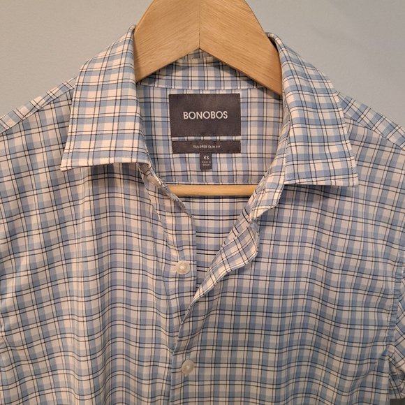 Bonobos Tailored Slim Fit XS men's long sleeve button down plaid shirt - Picture 1 of 12